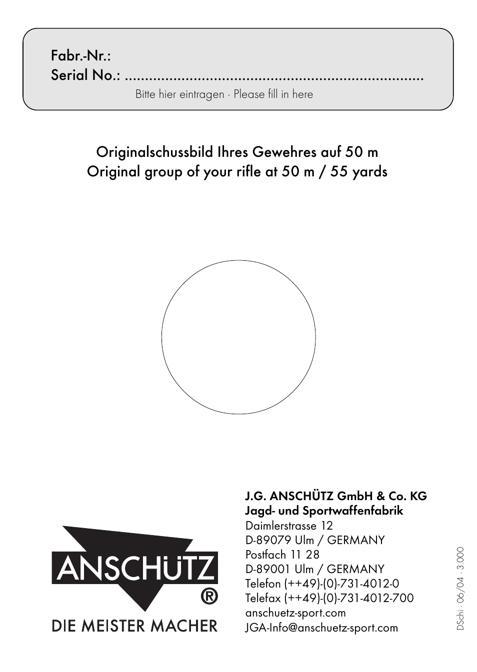 Anschutz 1400 User Manual | Page 25 / 25
