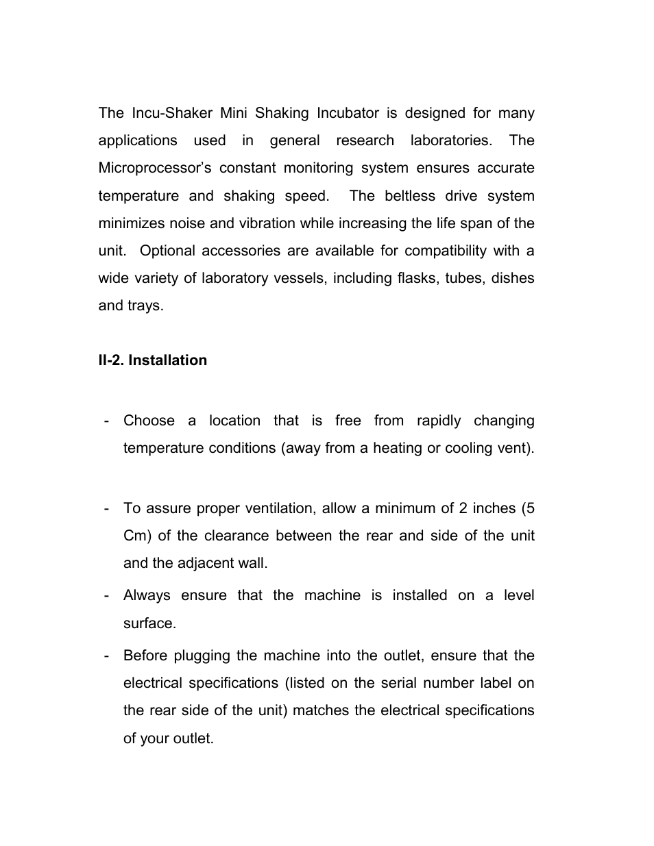 Chemglass CLS-2543 Incu-Shake Mini User Manual | Page 4 / 11
