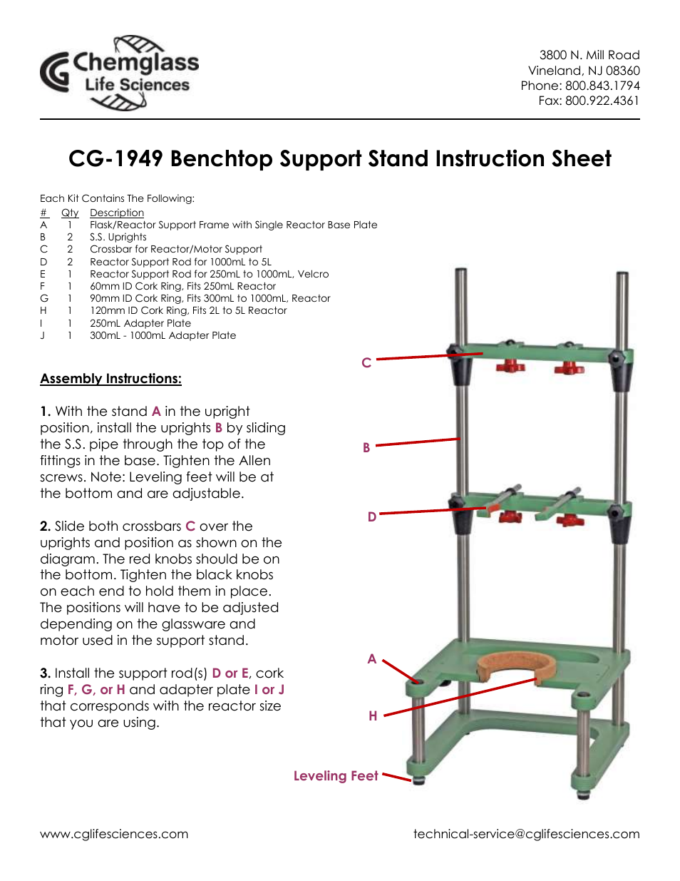 Chemglass CG-1949 User Manual | 1 page