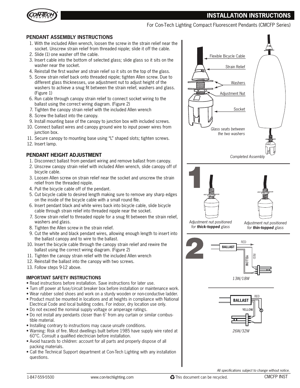 ConTech Lighting CMCFP User Manual | 1 page