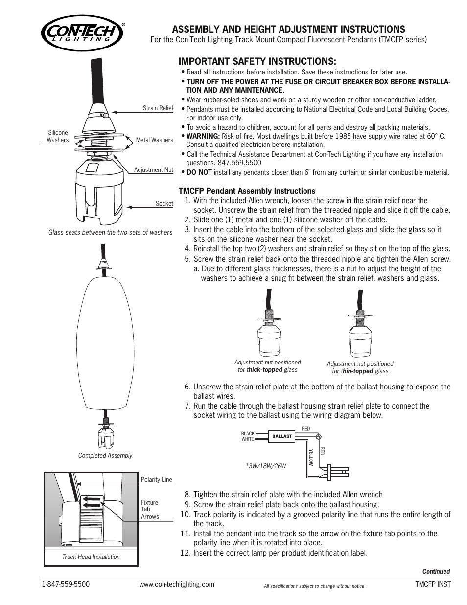 ConTech Lighting TMCFP User Manual | 2 pages