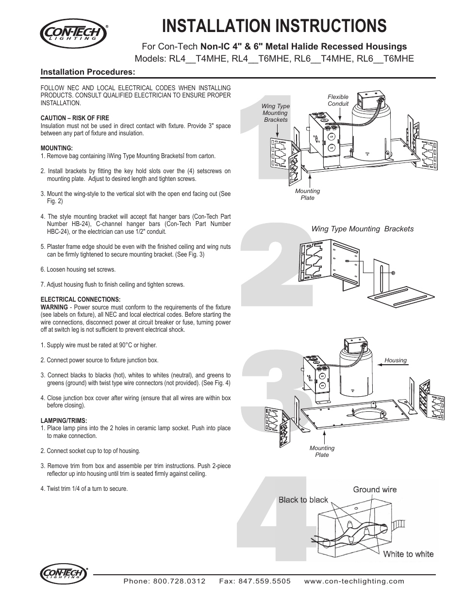 ConTech Lighting RL420T6MHE User Manual | 1 page