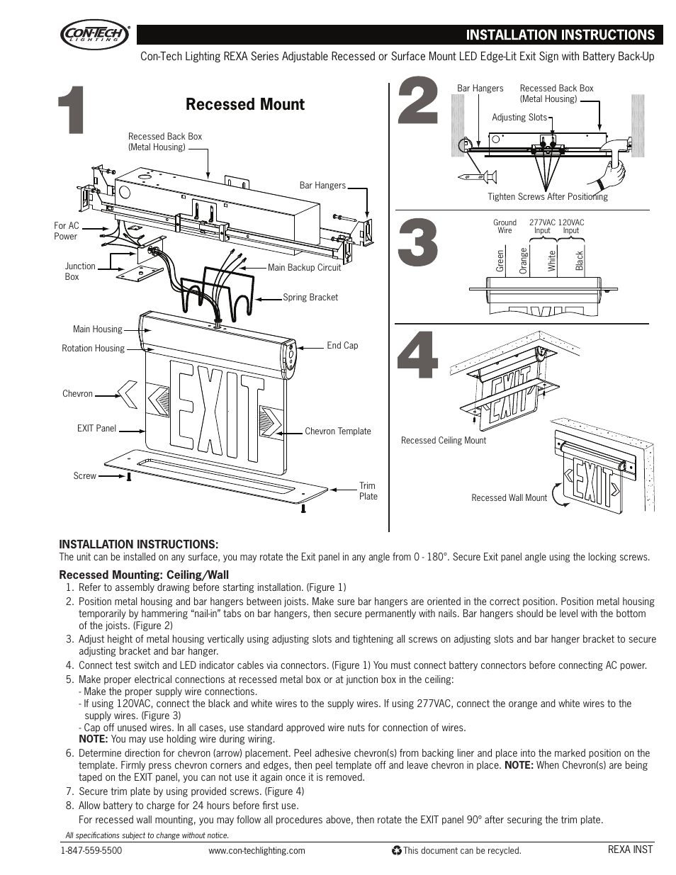ConTech Lighting REXA User Manual | 2 pages