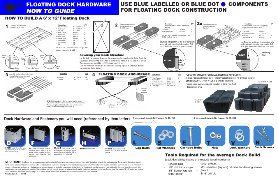 Dock Edge + Floating Dock User Manual | 2 pages