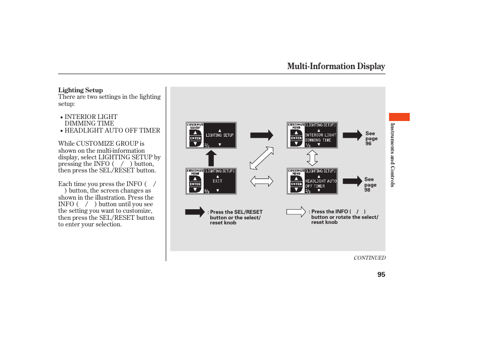 Multi-information display | Acura 2009 RDX User Manual | Page 101 / 434