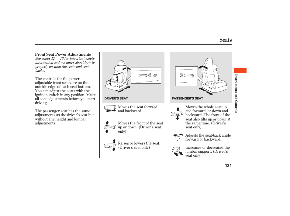 Seats | Acura 2009 RDX User Manual | Page 137 / 434