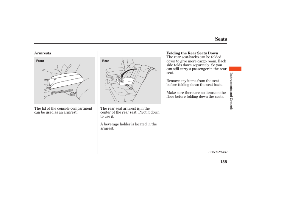Seats | Acura 2009 RDX User Manual | Page 141 / 434