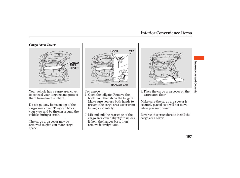 Interior convenience items | Acura 2009 RDX User Manual | Page 163 / 434