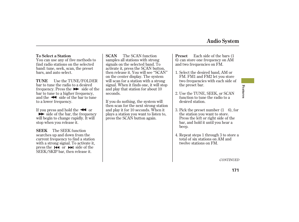 Audio system | Acura 2009 RDX User Manual | Page 177 / 434