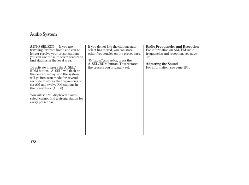 Audio system | Acura 2009 RDX User Manual | Page 178 / 434