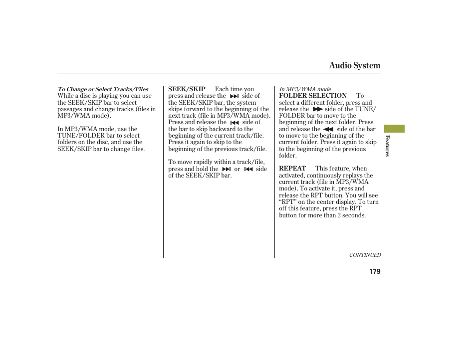 Audio system | Acura 2009 RDX User Manual | Page 185 / 434