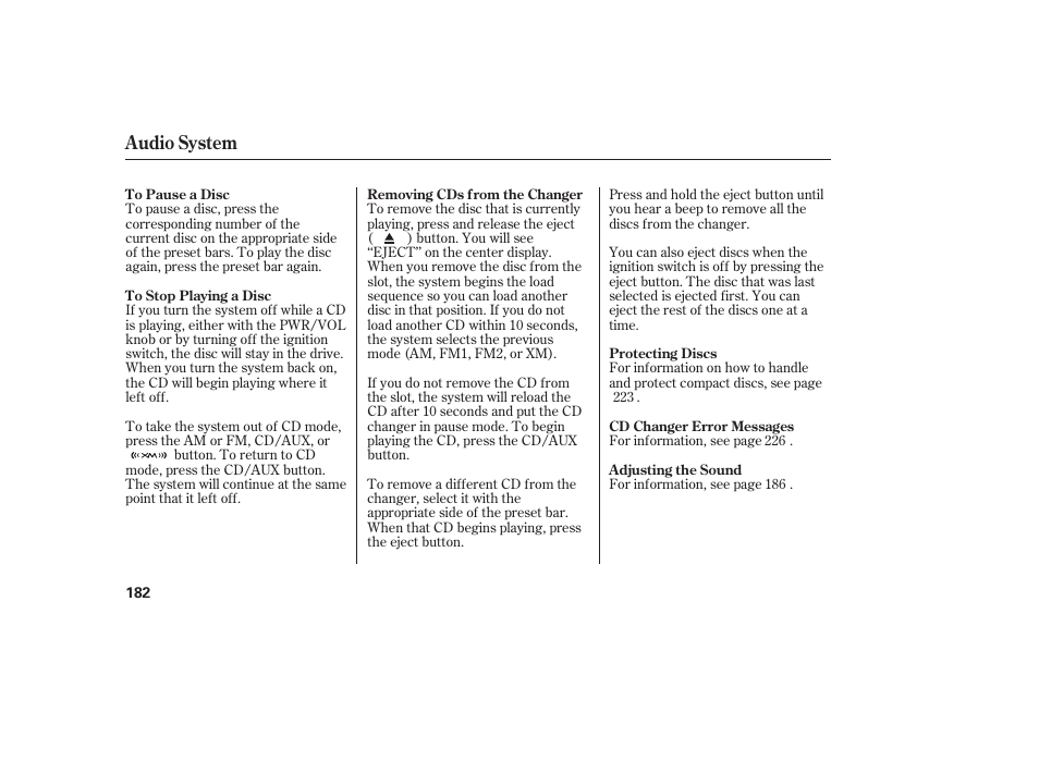 Audio system | Acura 2009 RDX User Manual | Page 188 / 434
