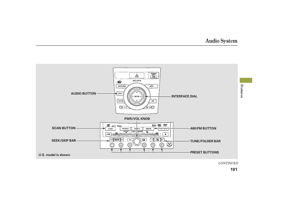 Audio system | Acura 2009 RDX User Manual | Page 197 / 434