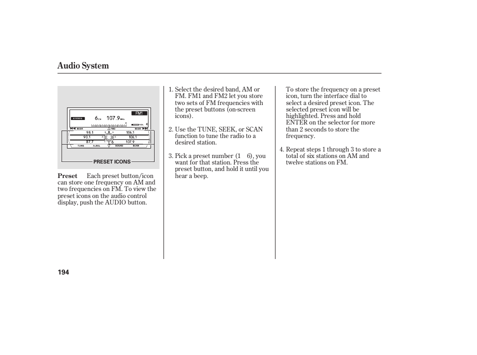 Audio system | Acura 2009 RDX User Manual | Page 200 / 434