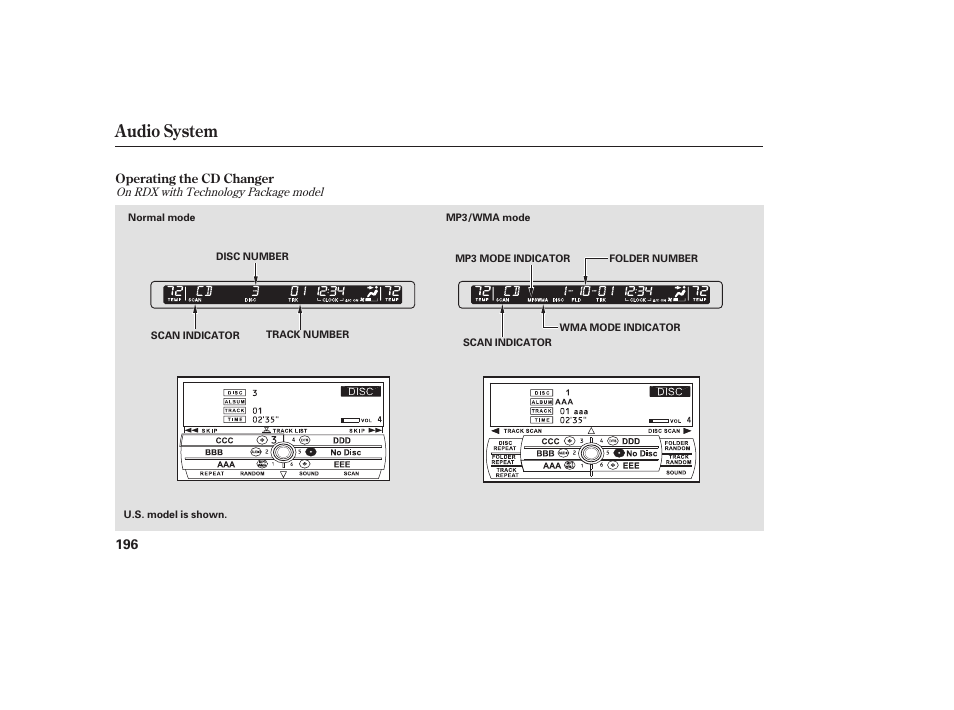 Audio system | Acura 2009 RDX User Manual | Page 202 / 434