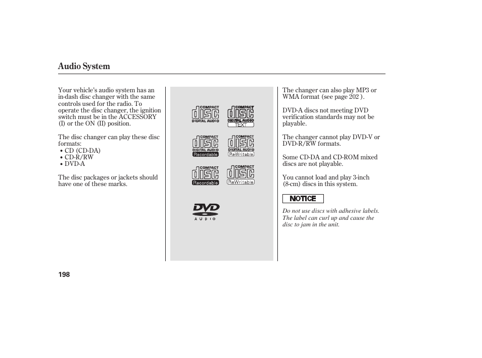 Audio system | Acura 2009 RDX User Manual | Page 204 / 434