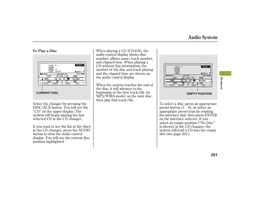 Audio system | Acura 2009 RDX User Manual | Page 207 / 434