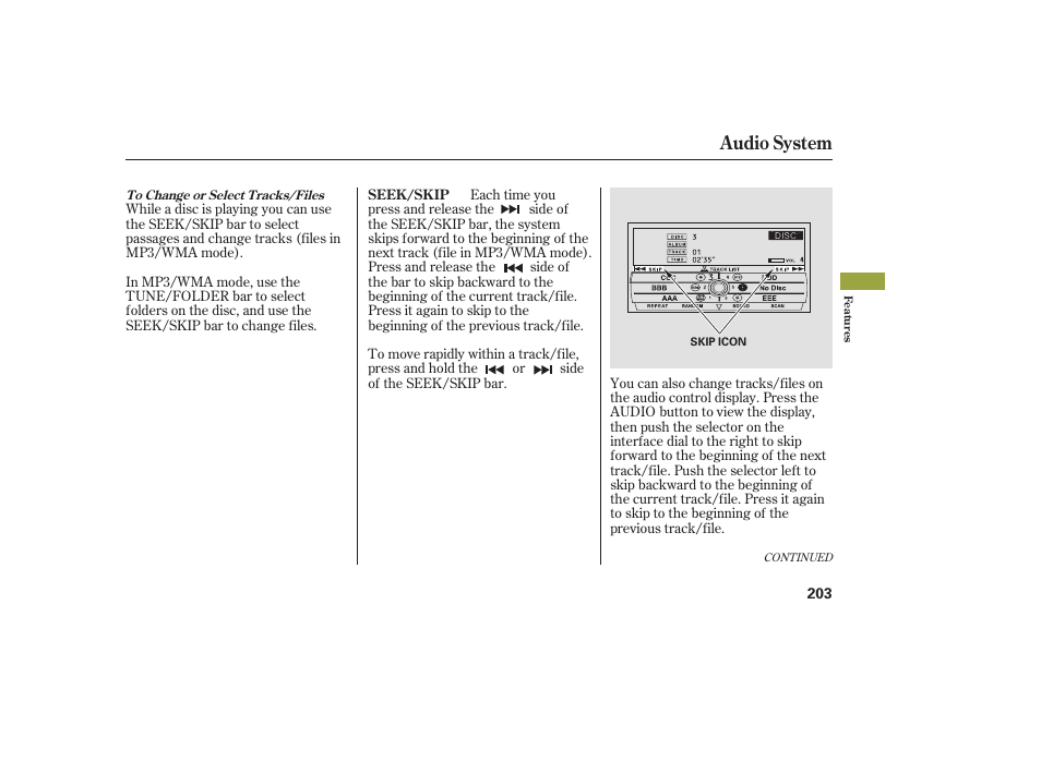 Audio system | Acura 2009 RDX User Manual | Page 209 / 434