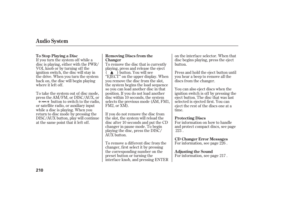 Audio system | Acura 2009 RDX User Manual | Page 216 / 434