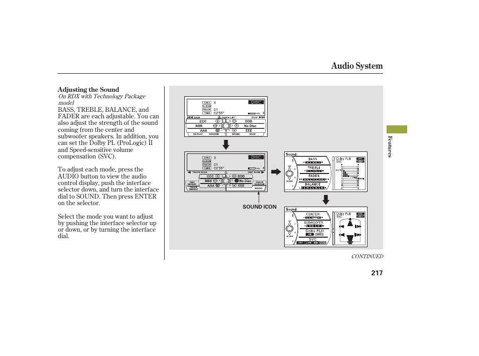 Audio system | Acura 2009 RDX User Manual | Page 223 / 434