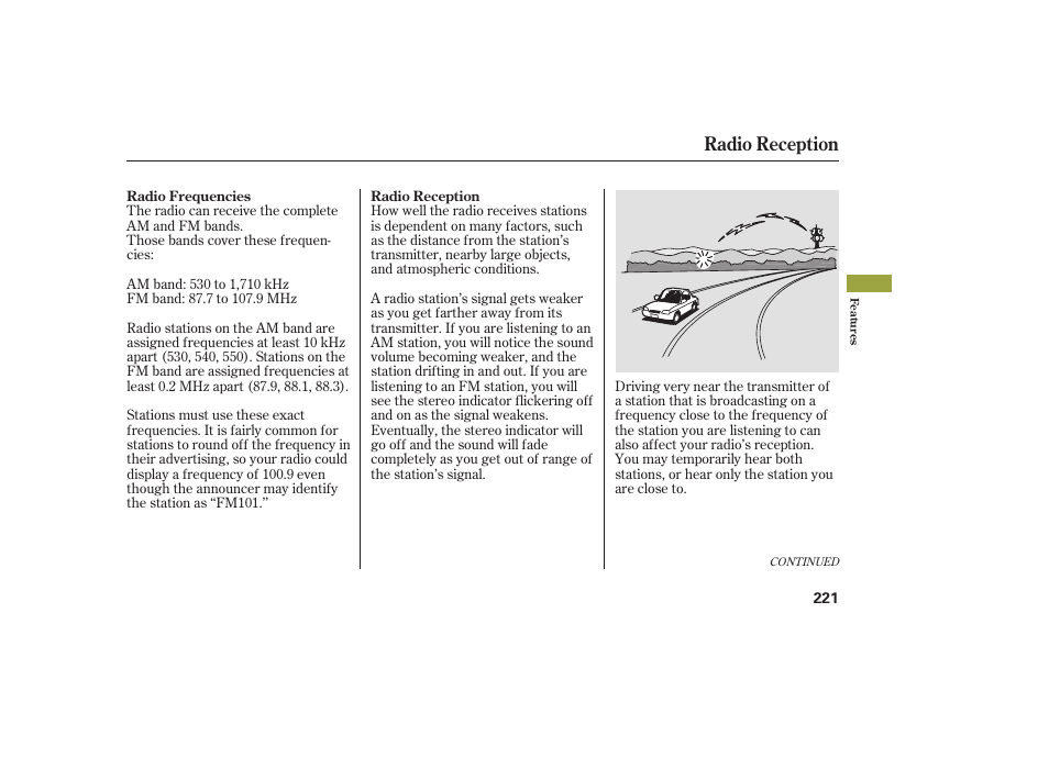 Radio reception | Acura 2009 RDX User Manual | Page 227 / 434
