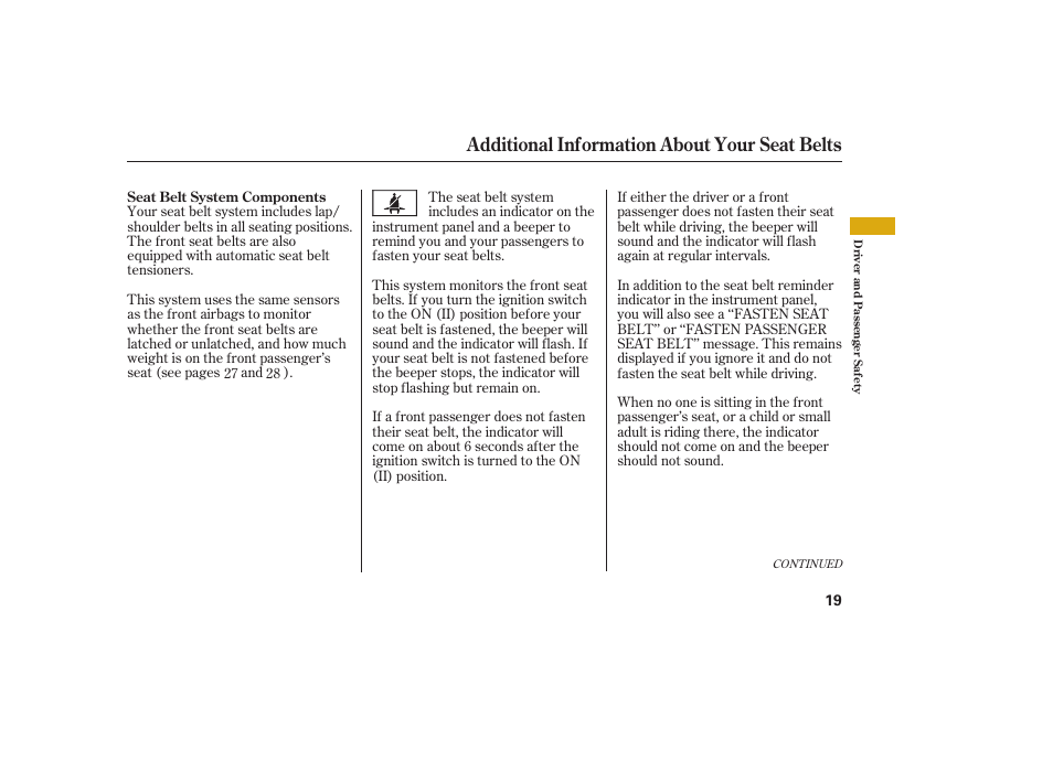 Additional information about your seat belts | Acura 2009 RDX User Manual | Page 25 / 434