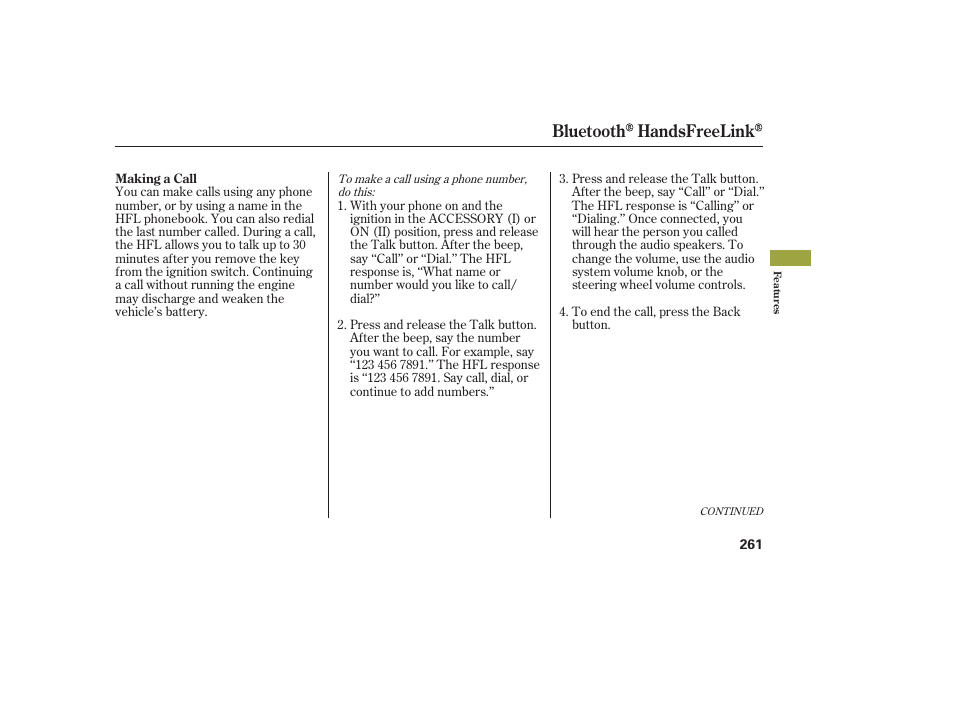 Bluetooth handsfreelink | Acura 2009 RDX User Manual | Page 267 / 434