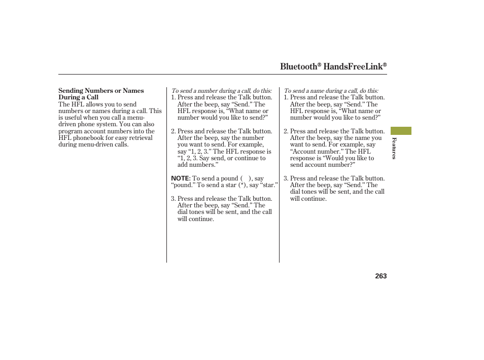 Bluetooth handsfreelink | Acura 2009 RDX User Manual | Page 269 / 434