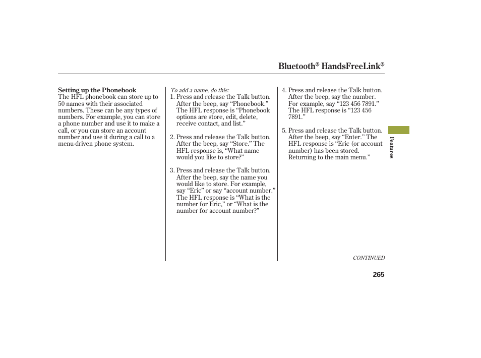 Bluetooth handsfreelink | Acura 2009 RDX User Manual | Page 271 / 434