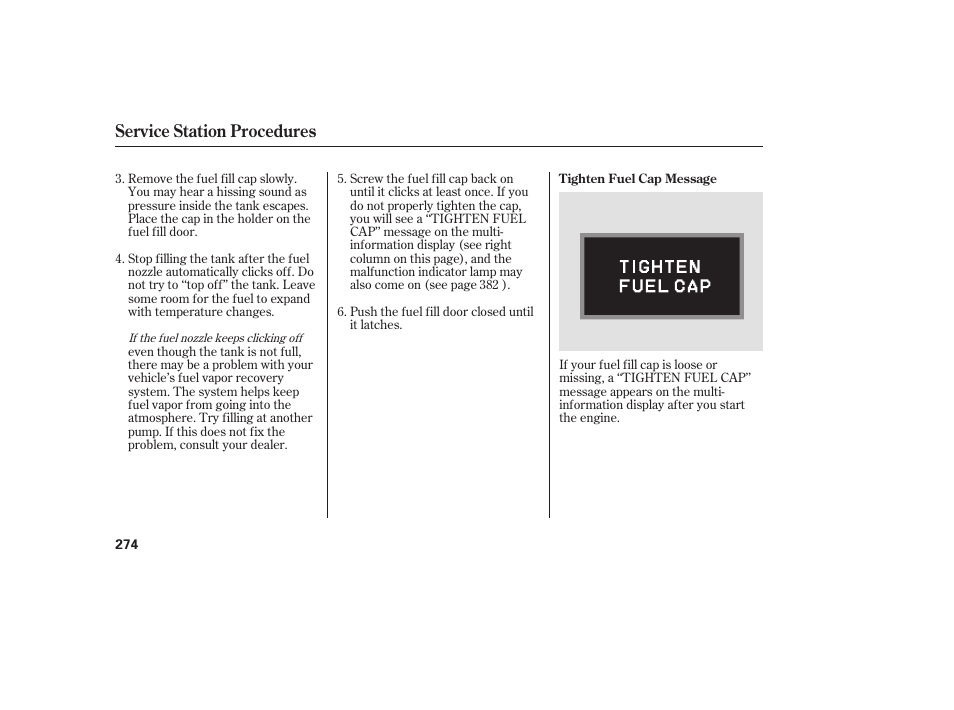 Service station procedures | Acura 2009 RDX User Manual | Page 280 / 434