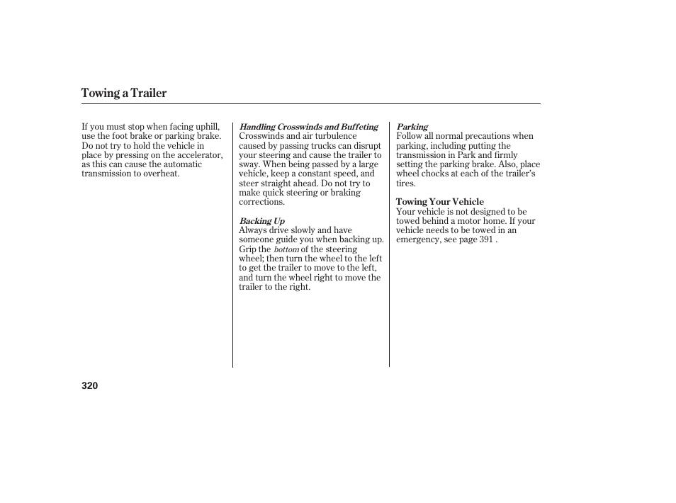 Towing a trailer | Acura 2009 RDX User Manual | Page 326 / 434