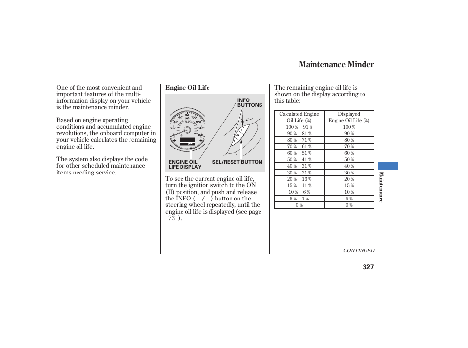 Maintenance minder | Acura 2009 RDX User Manual | Page 333 / 434