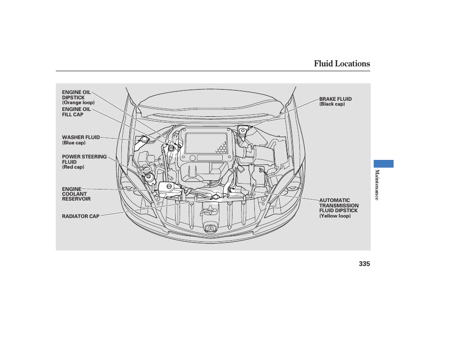 Fluid locations | Acura 2009 RDX User Manual | Page 341 / 434