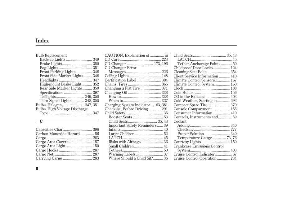 Index | Acura 2009 RDX User Manual | Page 422 / 434
