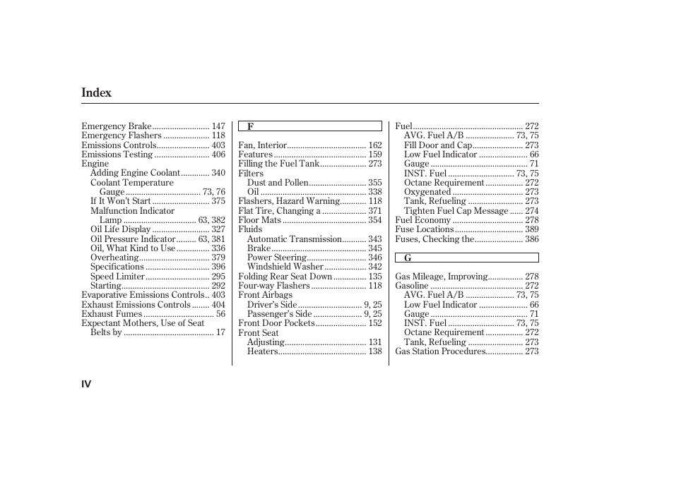Index | Acura 2009 RDX User Manual | Page 424 / 434