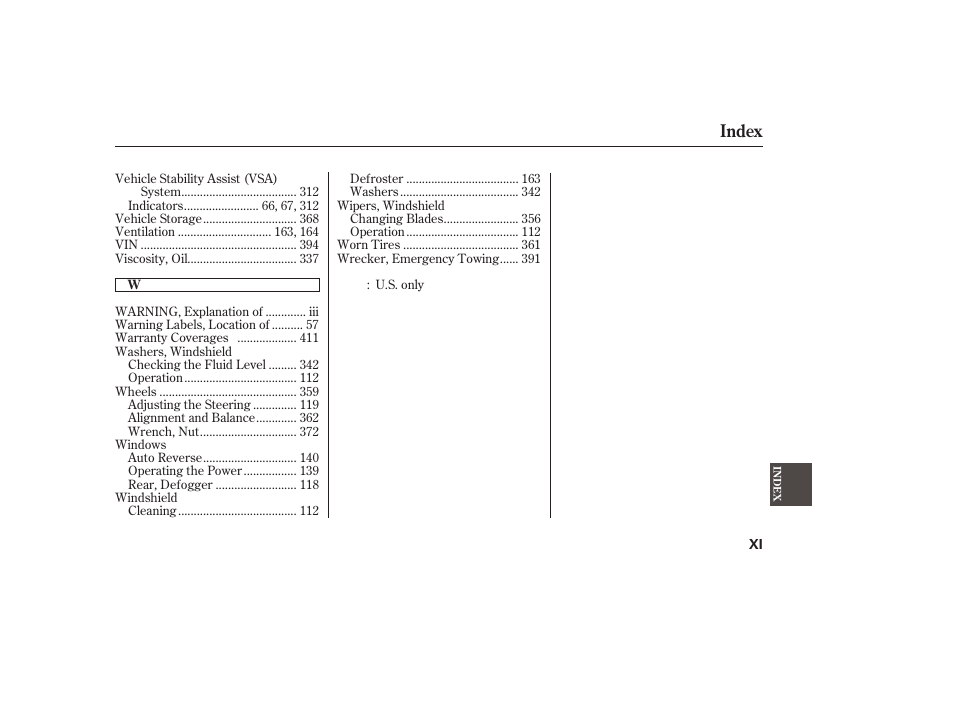 Index | Acura 2009 RDX User Manual | Page 431 / 434