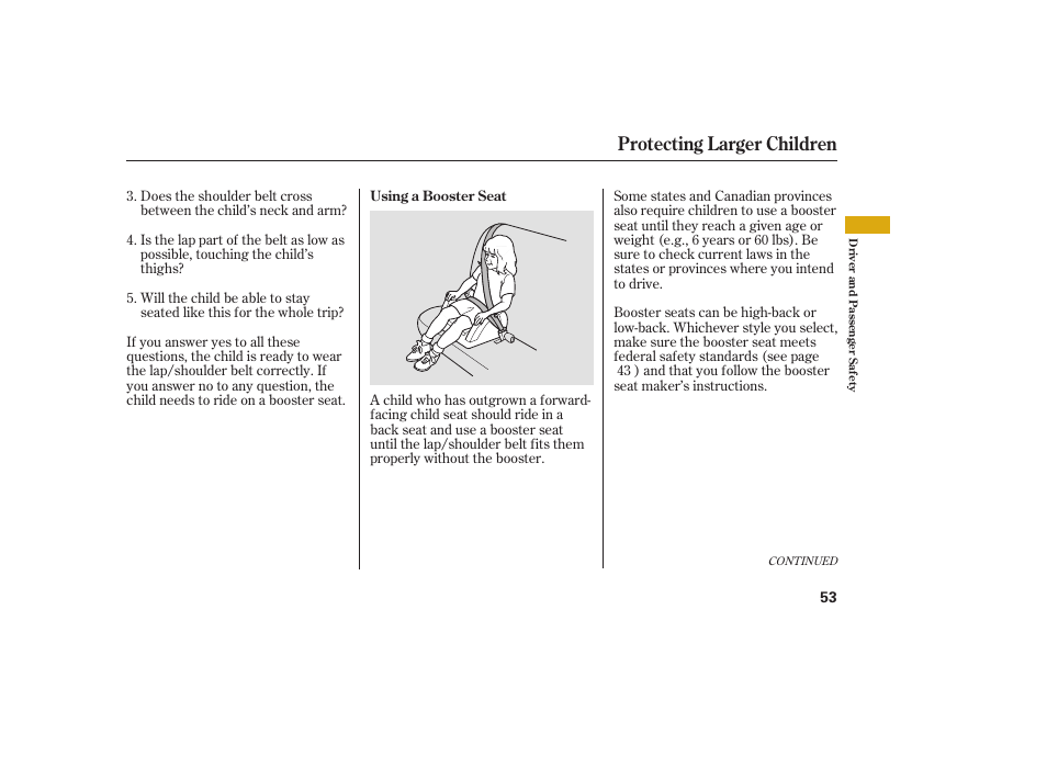 Protecting larger children | Acura 2009 RDX User Manual | Page 59 / 434