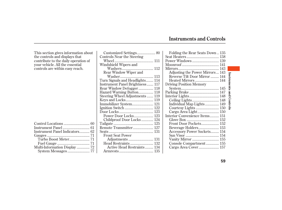 Instruments and controls | Acura 2009 RDX User Manual | Page 65 / 434