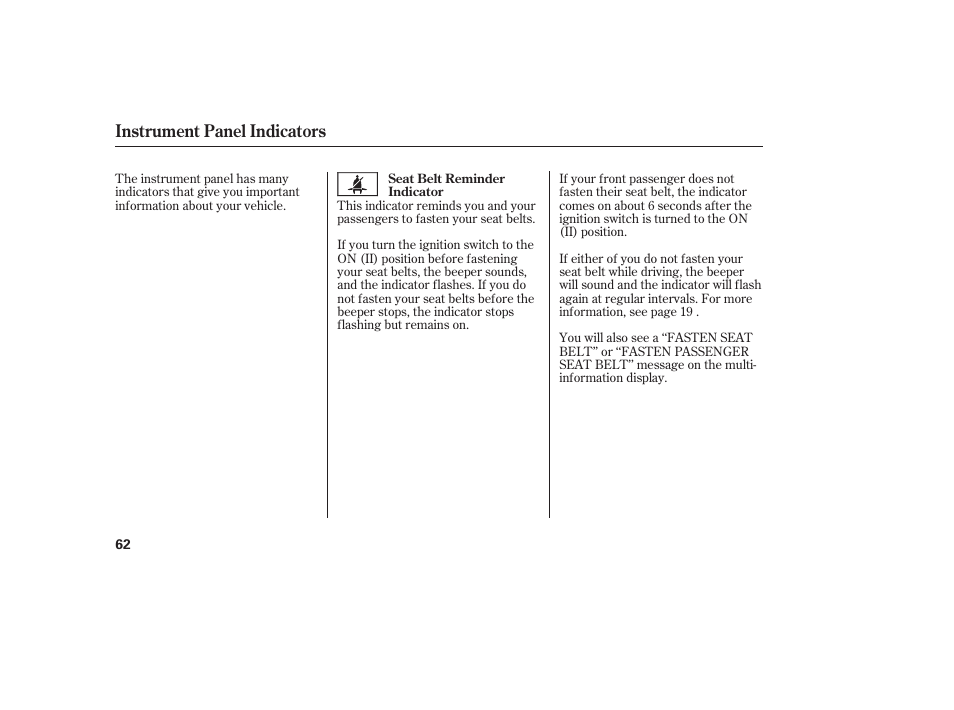Instrument panel indicators | Acura 2009 RDX User Manual | Page 68 / 434