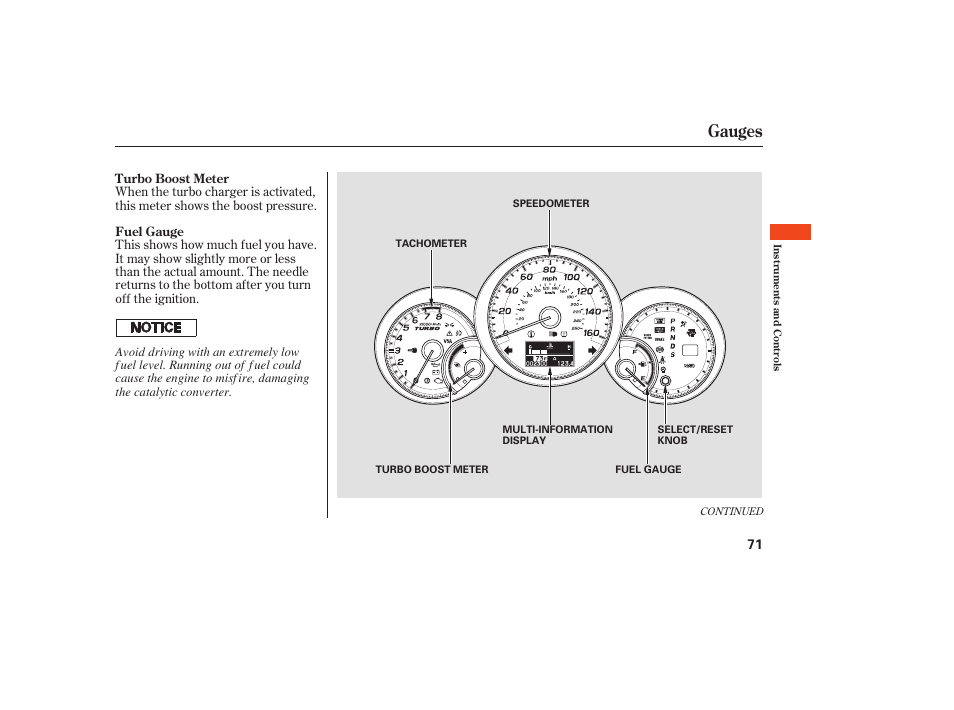 Gauges | Acura 2009 RDX User Manual | Page 77 / 434