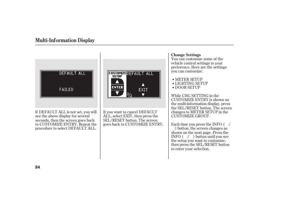 Multi-information display | Acura 2009 RDX User Manual | Page 90 / 434