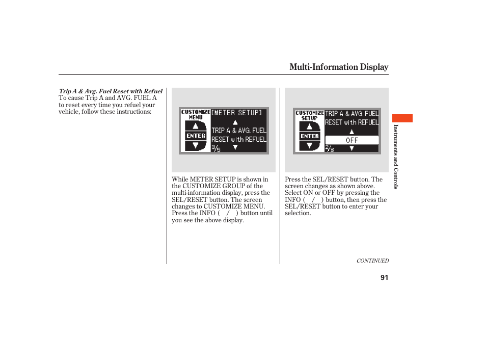 Multi-information display | Acura 2009 RDX User Manual | Page 97 / 434
