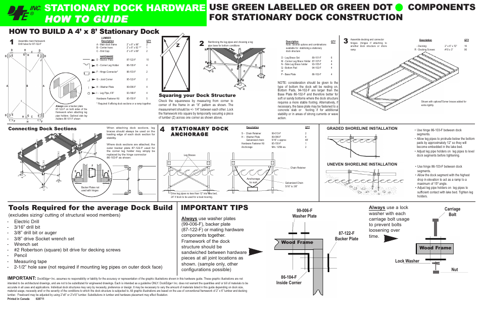 Dock Edge + Stationary Dock User Manual | 2 pages
