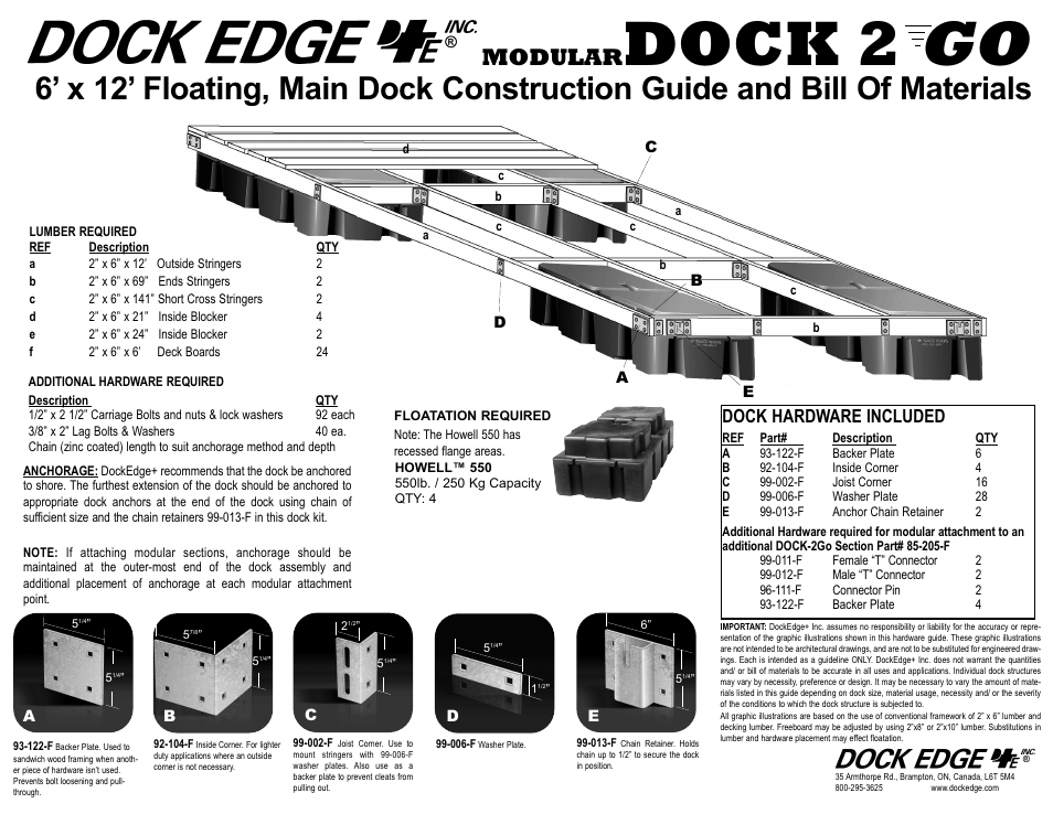 Dock Edge + Dock2Go User Manual | 2 pages