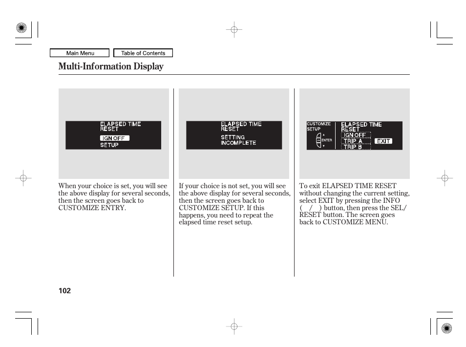 Multi-information display | Acura 2010 RL User Manual | Page 105 / 551