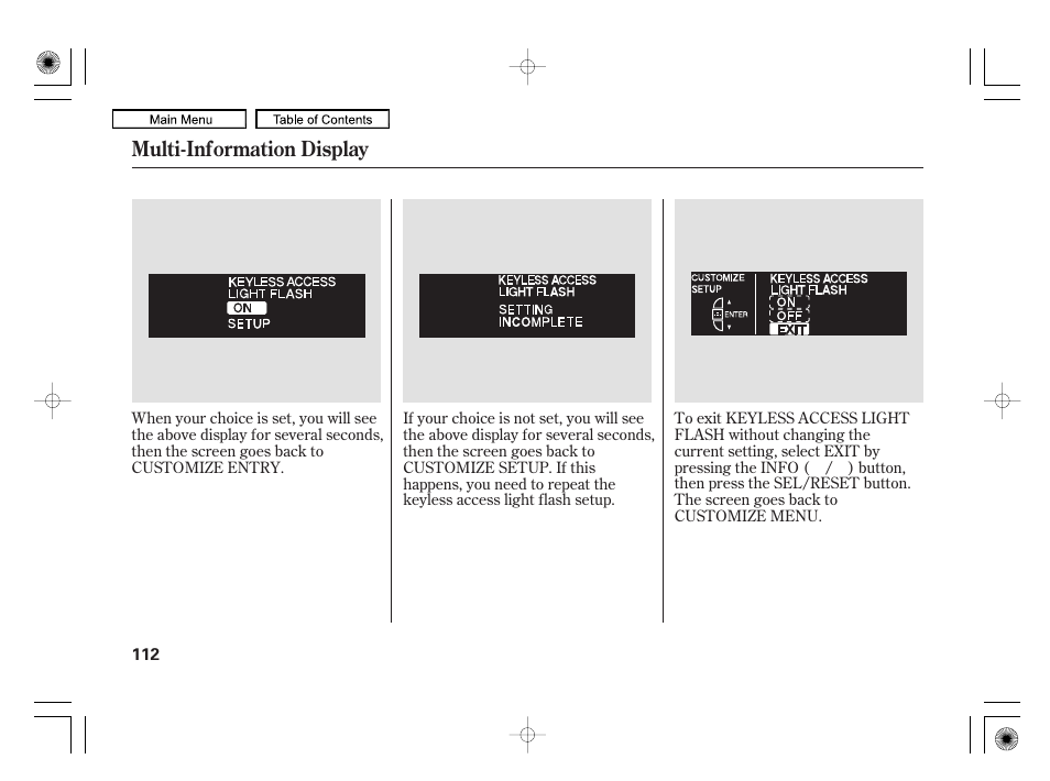 Multi-information display | Acura 2010 RL User Manual | Page 115 / 551