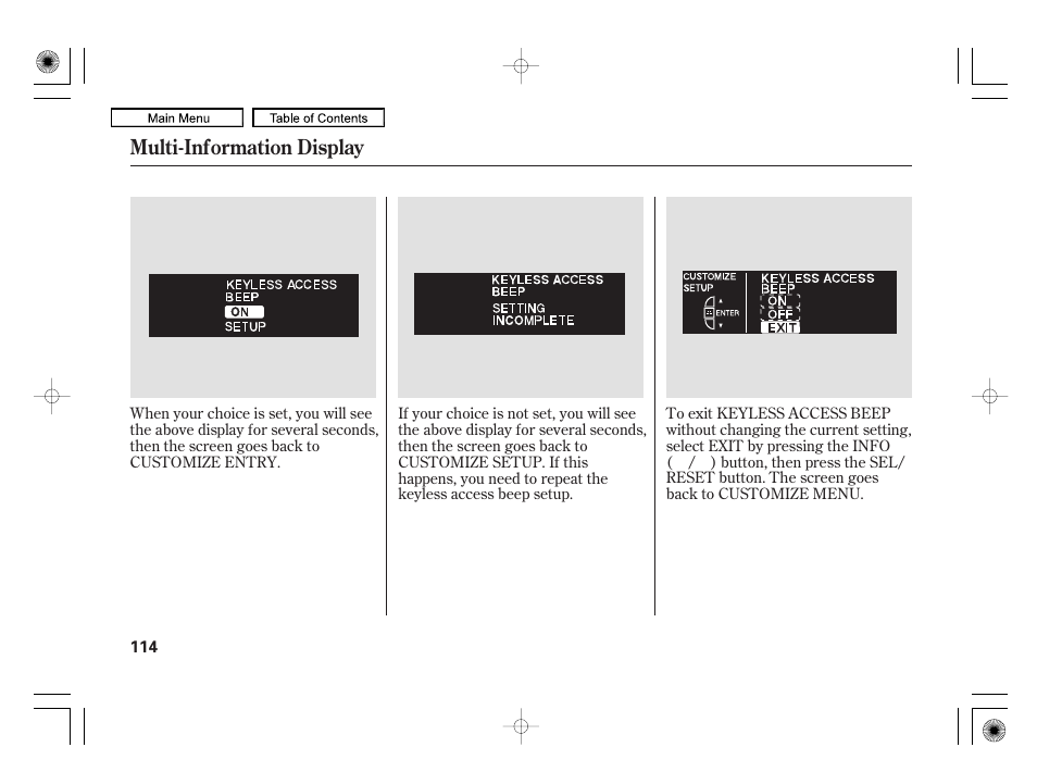 Multi-information display | Acura 2010 RL User Manual | Page 117 / 551