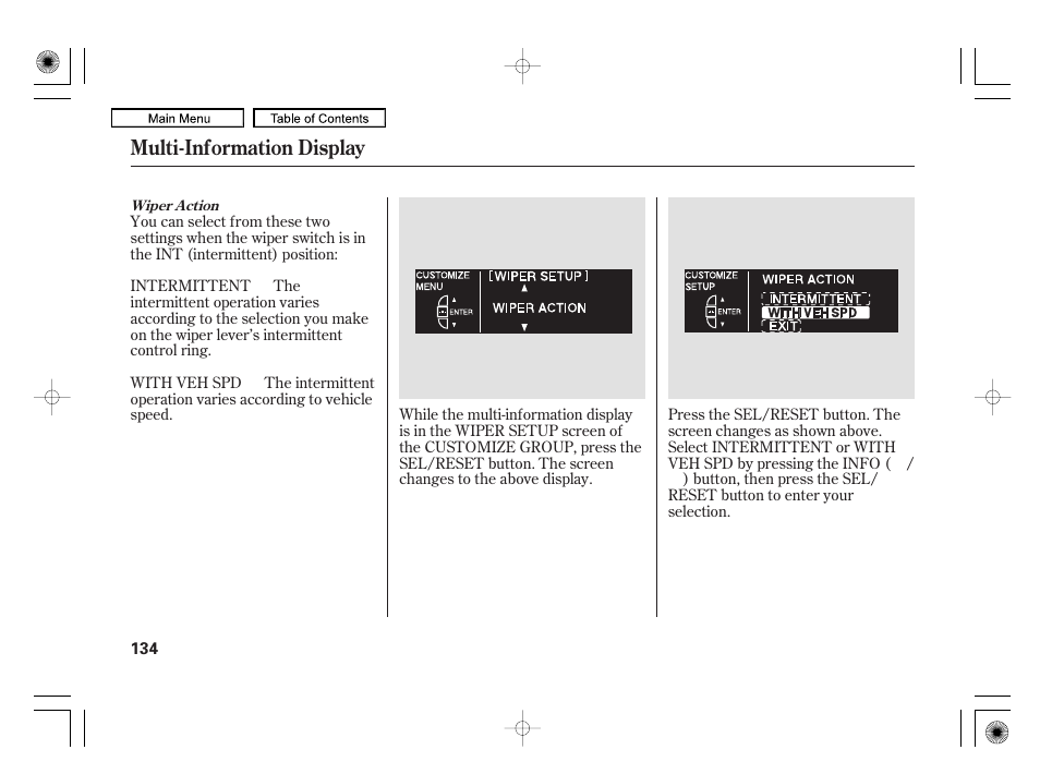Multi-information display | Acura 2010 RL User Manual | Page 137 / 551
