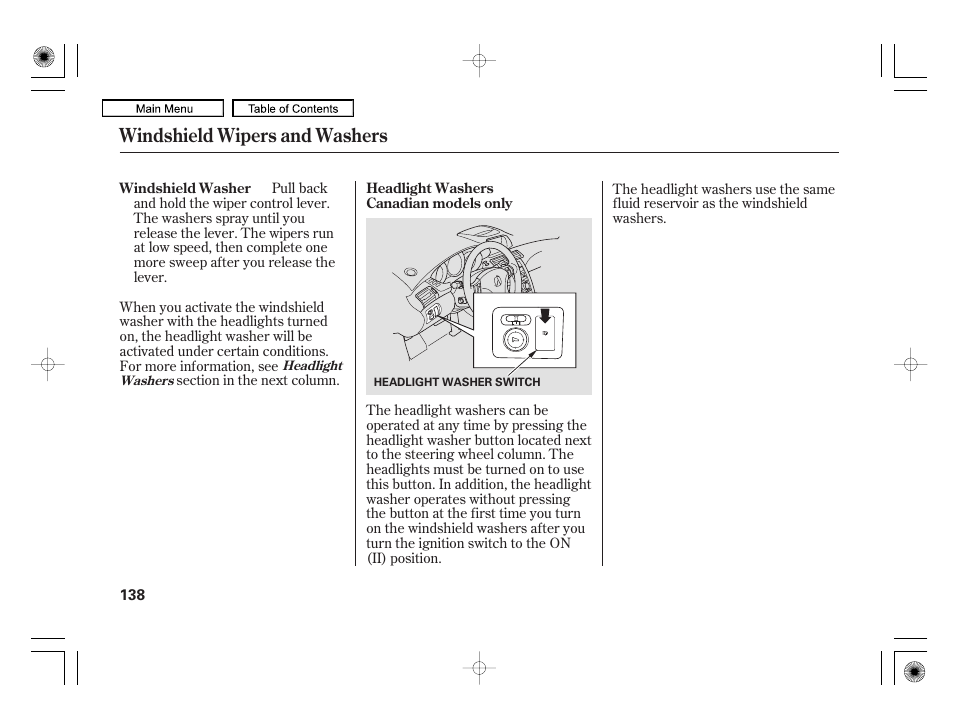 Windshield wipers and washers | Acura 2010 RL User Manual | Page 141 / 551