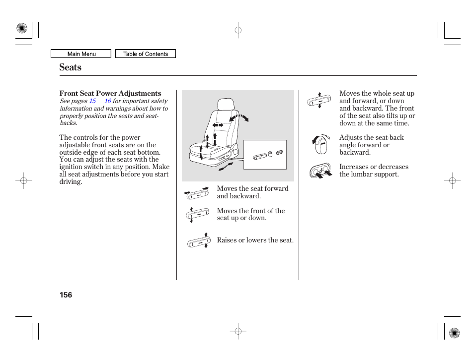 Seats | Acura 2010 RL User Manual | Page 159 / 551